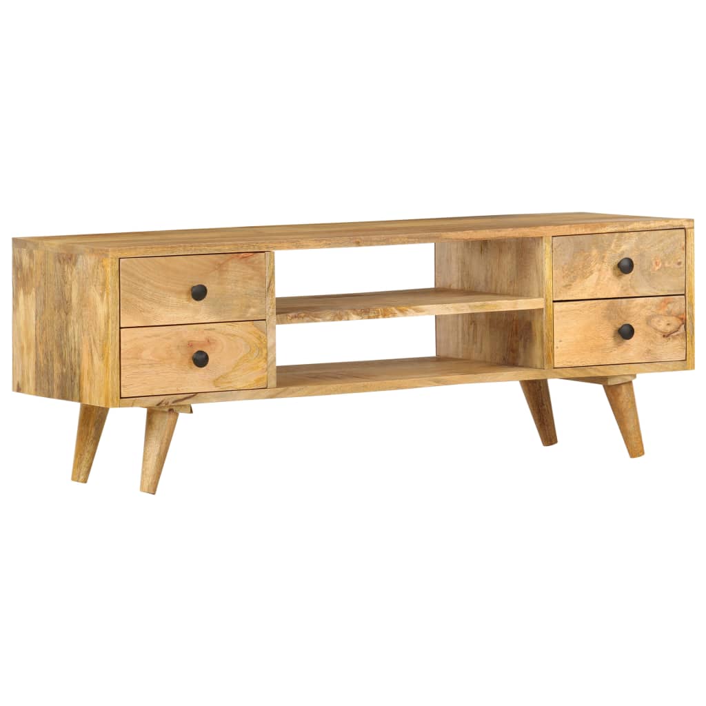 Meuble TV 110x35x40 cm Bois massif de manguier