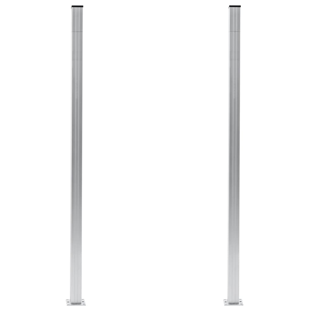 Zaunpfosten 2 Stück Aluminium 185 cm