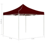 Tente de réception pliable Aluminium 2 x 2 m Bordeaux