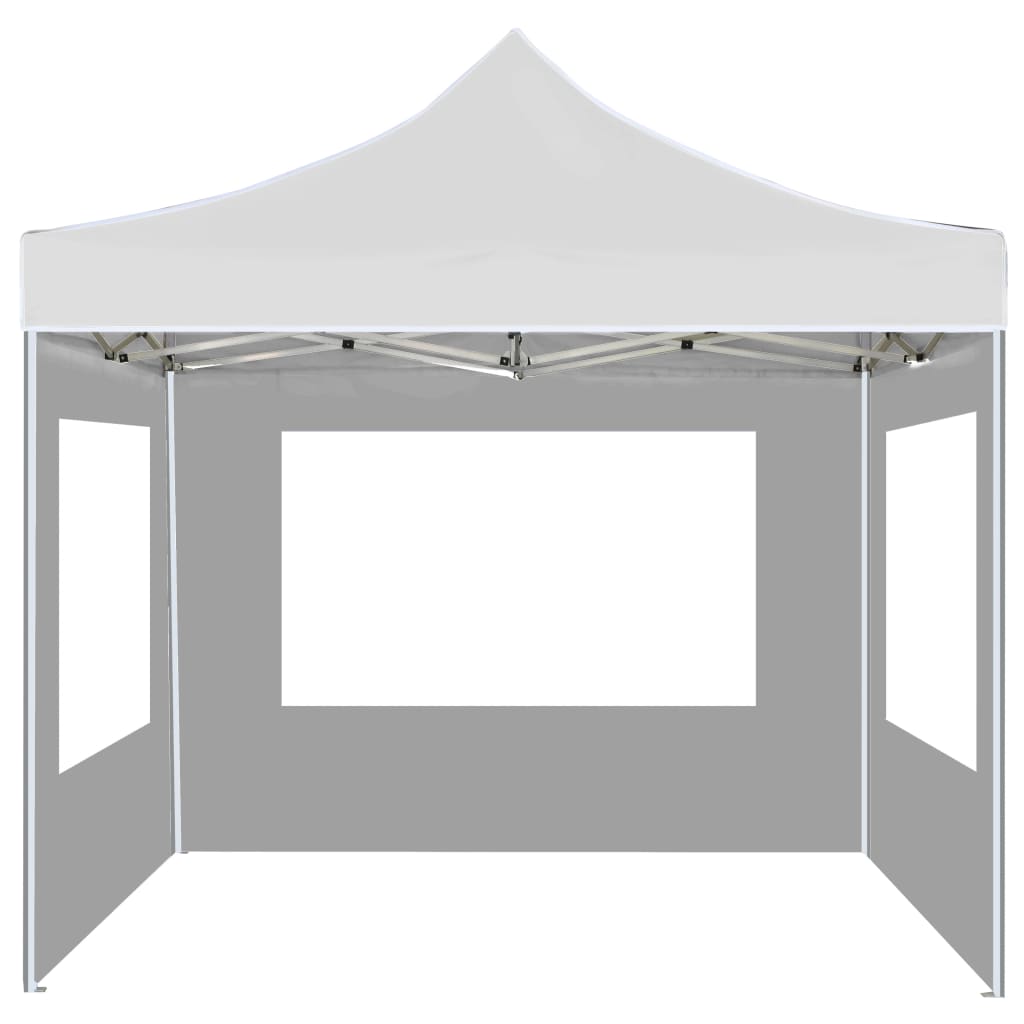 Tente de réception pliable avec parois Aluminium 2x2 m Blanc