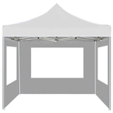 Tente de réception pliable avec parois Aluminium 2x2 m Blanc