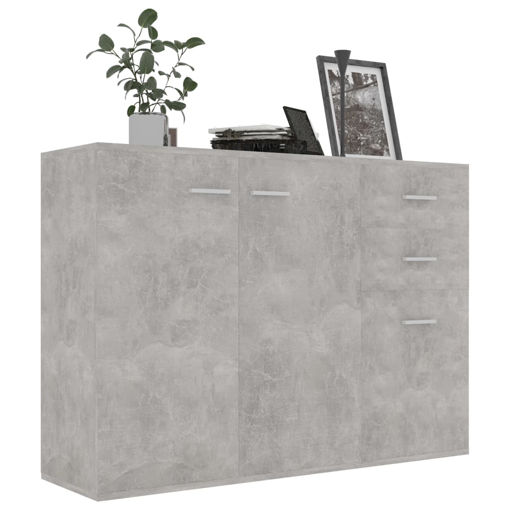 Buffet Gris béton 105x30x75 cm Bois d’ingénierie