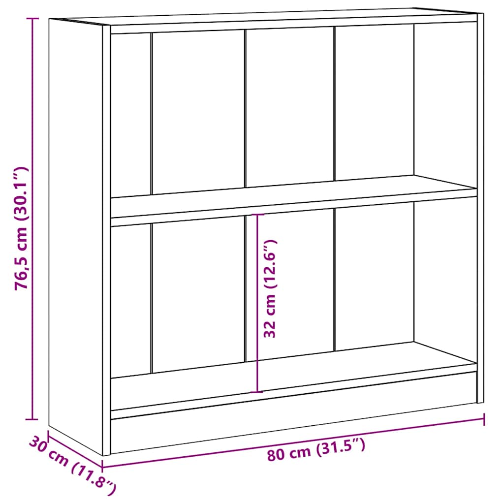 Bibliothèque Gris béton 80x24x75 cm Bois d'ingénierie