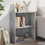 2-Tier Bookcase Concrete Gray Engineered Wood