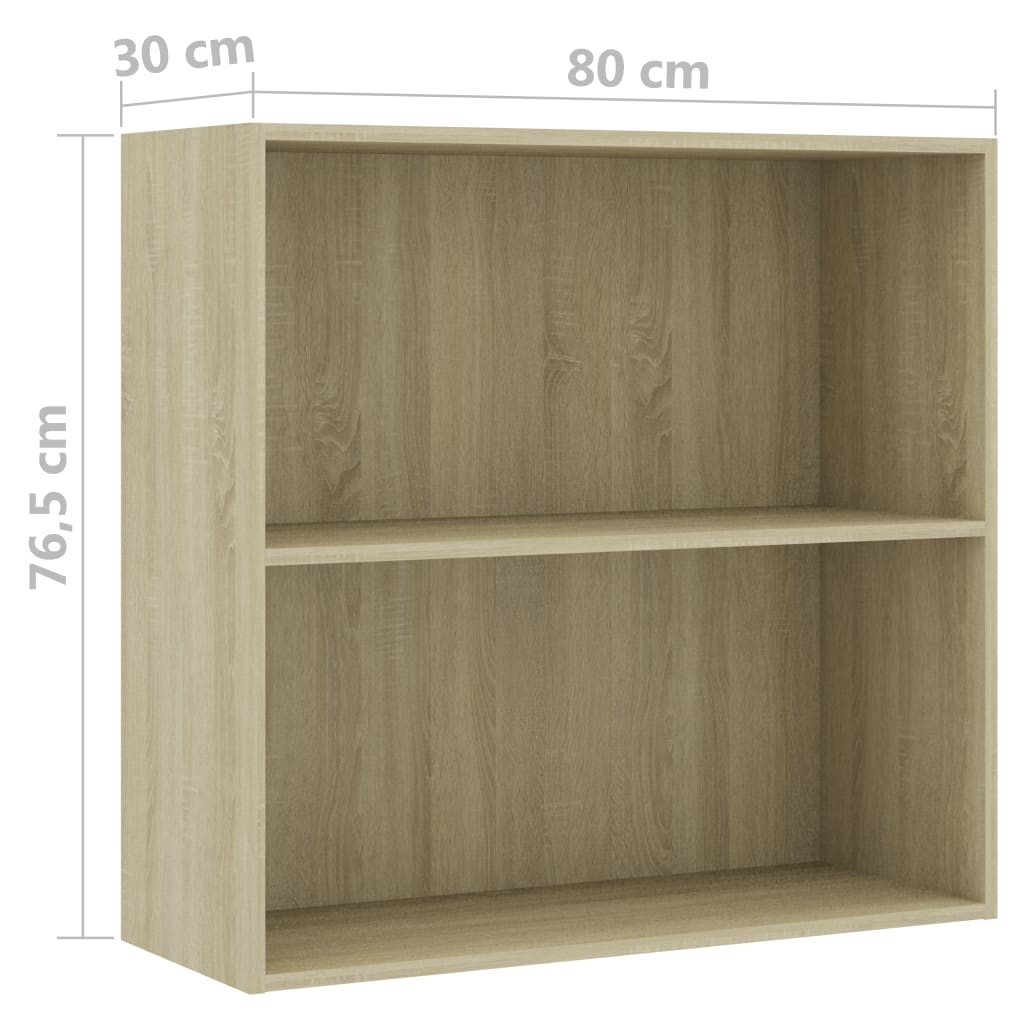 Bibliothèque chêne sonoma 80x30x76,5 cm bois d'ingénierie