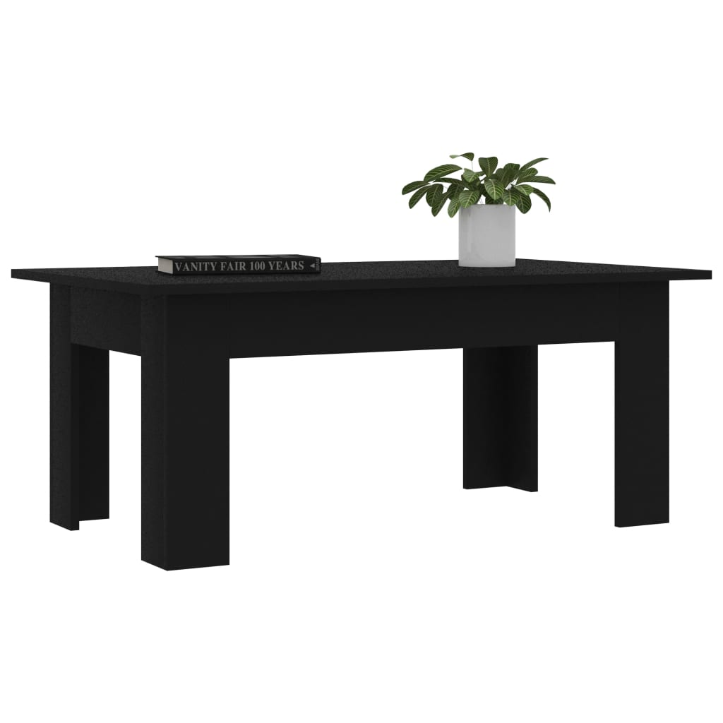 Table basse Noir 100x60x42 cm Bois d’ingénierie