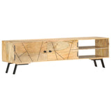 Meuble TV 140x30x40 cm bois de manguier massif