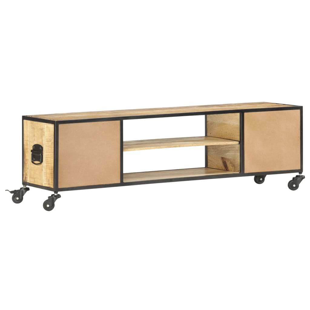 Meuble TV 130x30x39 cm Bois massif de manguier