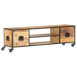 Meuble TV 130x30x39 cm Bois massif de manguier