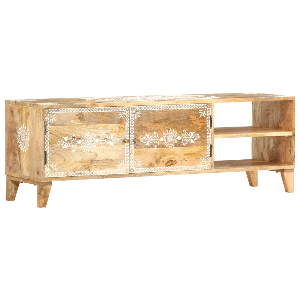 Meuble TV 120x30x40 cm Bois massif de manguier