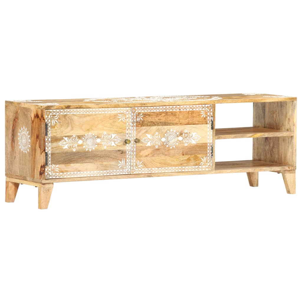 Meuble TV 120x30x40 cm Bois massif de manguier