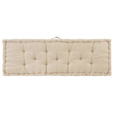 Coussin de plancher de palette Coton 120x40x7 cm Beige