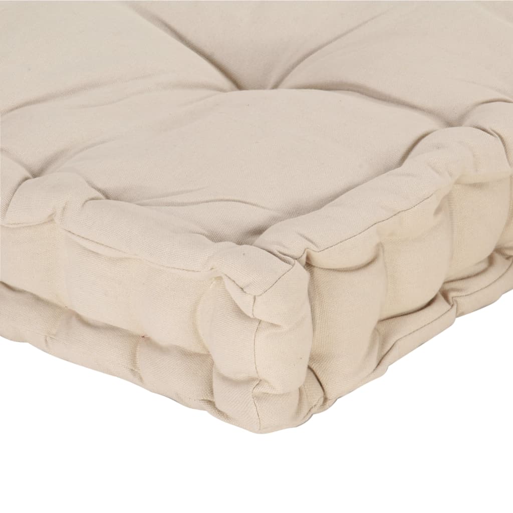 Coussin de plancher de palette Coton 120x40x7 cm Beige