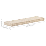 Coussin de plancher de palette Coton 120x40x7 cm Beige