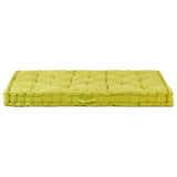 Coussin de plancher de palette Coton 120x80x10 cm Vert