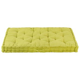 Coussin de plancher de palette Coton 120x80x10 cm Vert