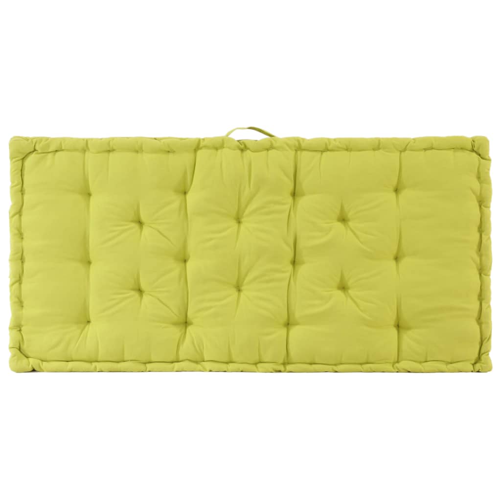 Coussin de plancher de palette Coton 120x80x10 cm Vert