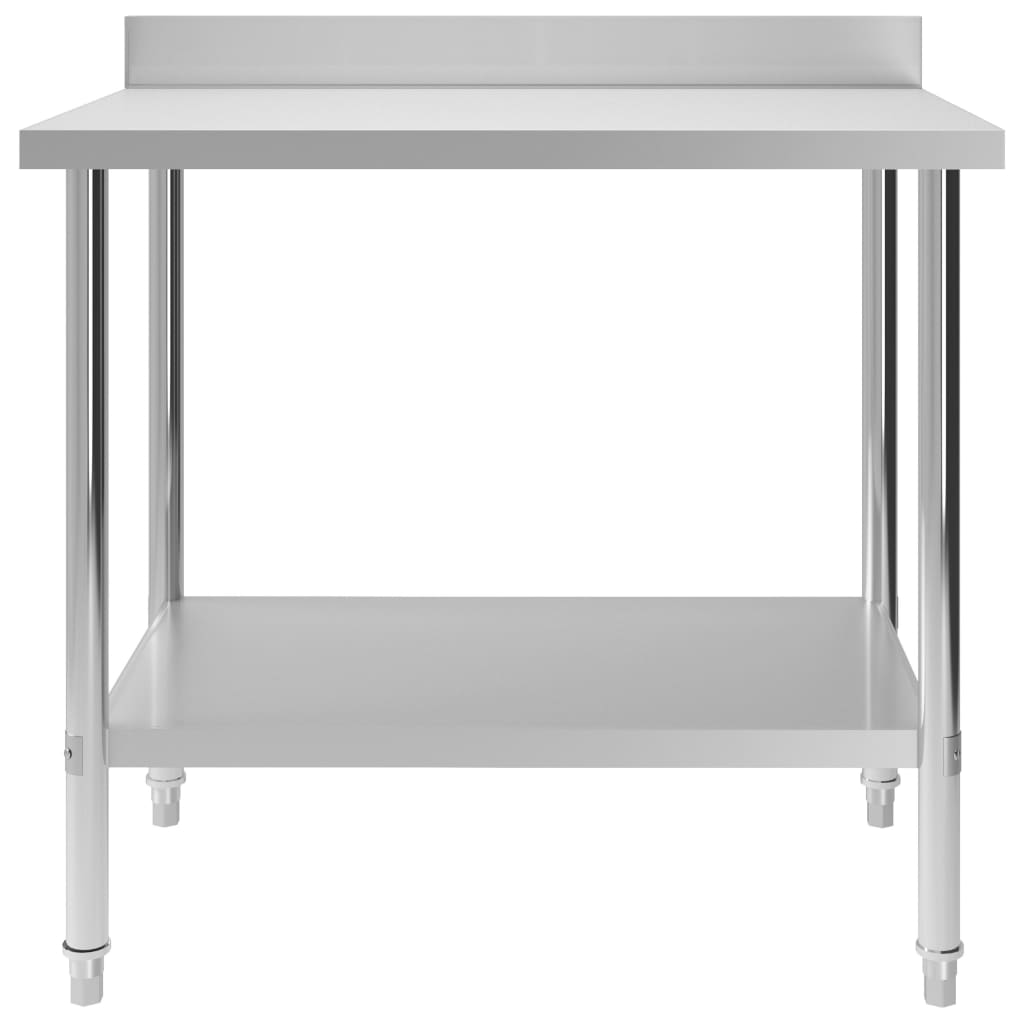 Table de travail de cuisine avec dosseret 100x60x93 cm Inox