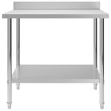 Table de travail de cuisine avec dosseret 100x60x93 cm Inox