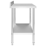 Table de travail de cuisine avec dosseret 100x60x93 cm Inox