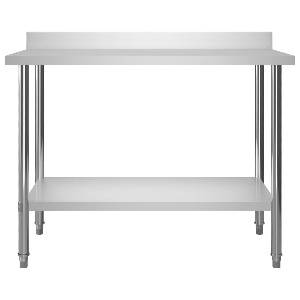 Table de travail de cuisine avec dosseret 120x60x93 cm Inox