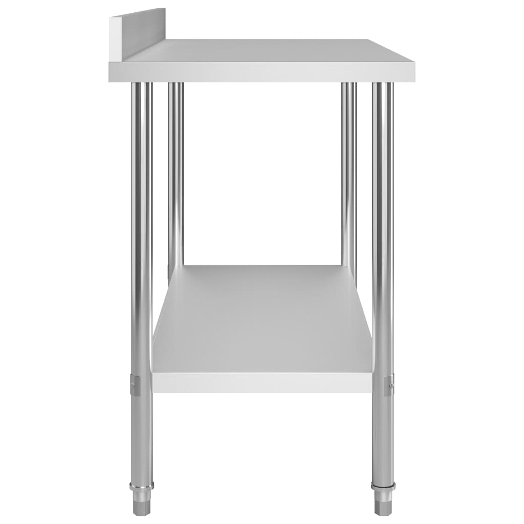 Table de travail de cuisine avec dosseret 120x60x93 cm Inox