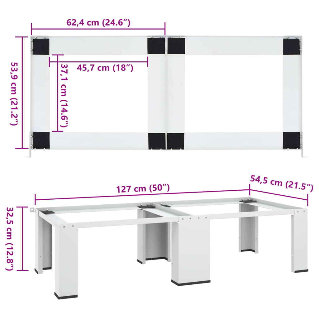 Socle double pour lave-linge et sèche-linge Blanc