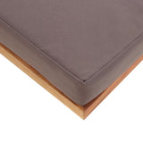 Repose-pied avec coussin 66x66x36 cm Bois d'acacia Gris foncé