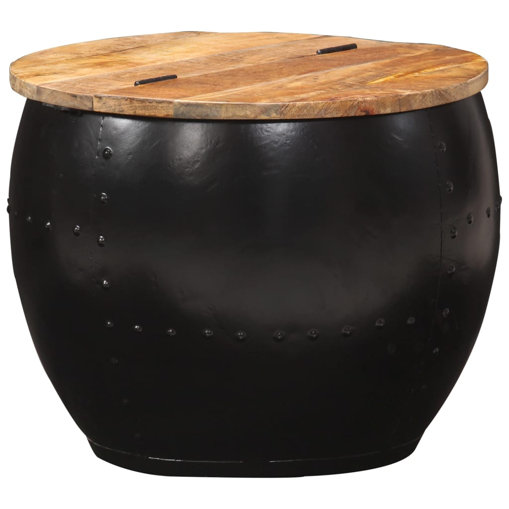 Table basse ronde 53x43 cm Bois de manguier massif