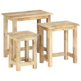 Tables gigognes 3 pcs Bois solide de manguier