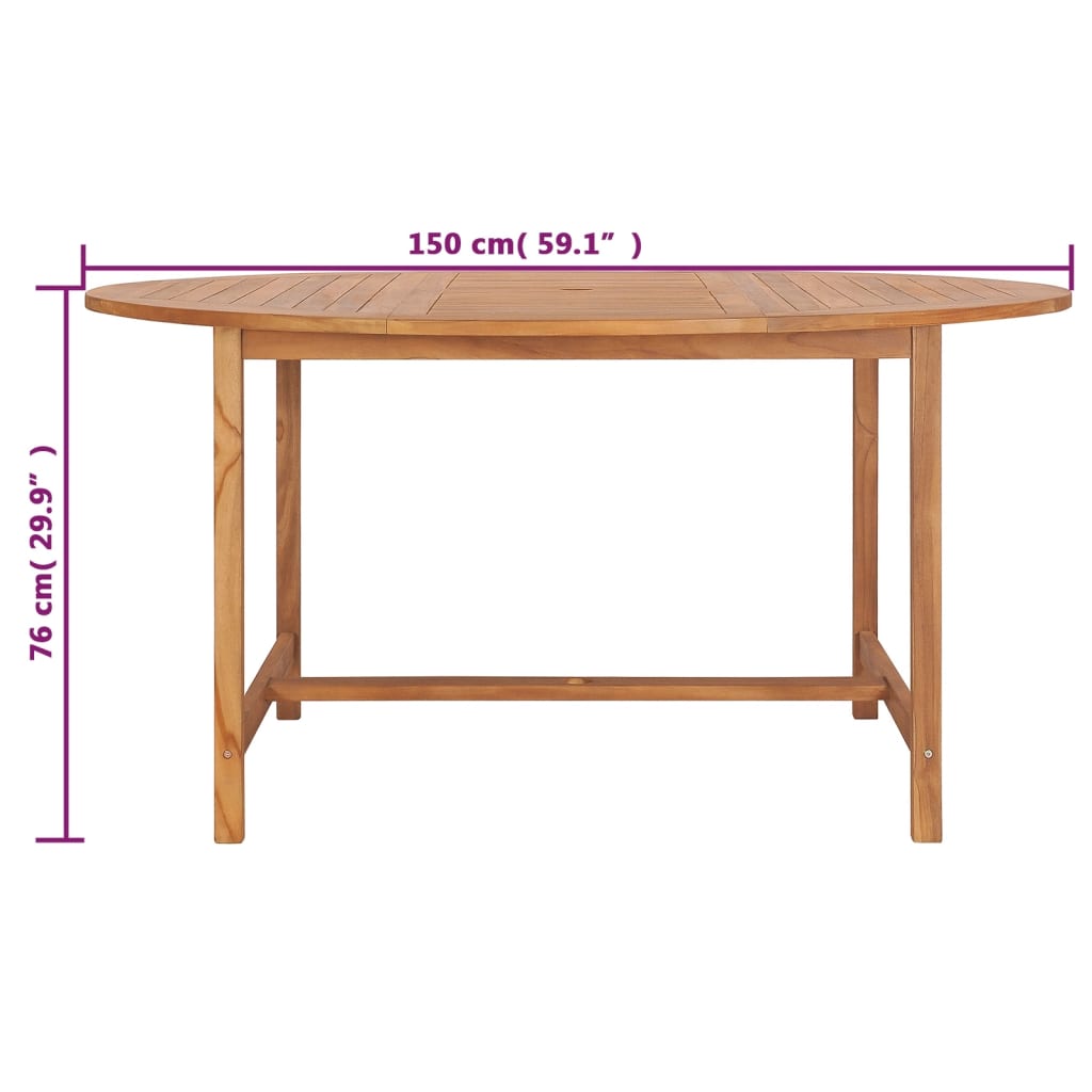 Table de jardin 150x76 cm Bois de teck solide