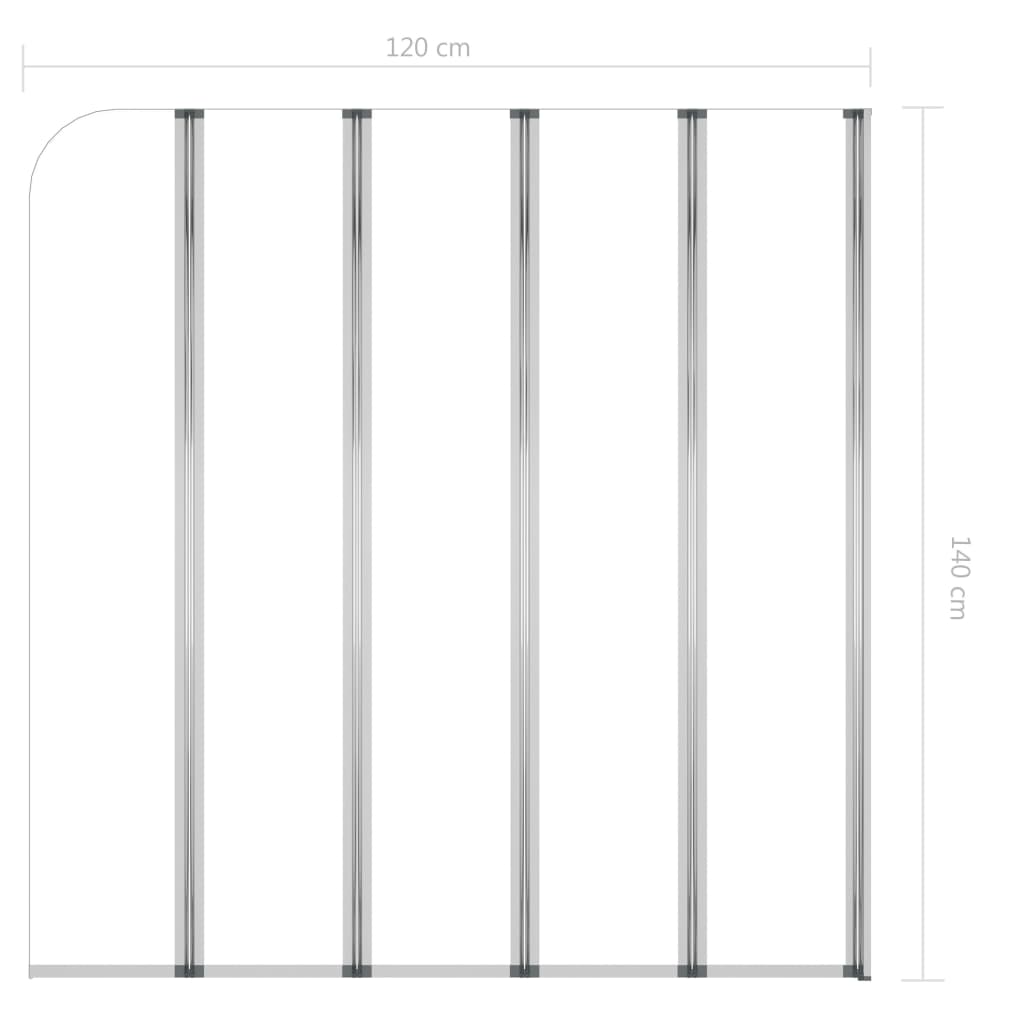 Enclos de bain 120x140 cm Verre trempé Transparent