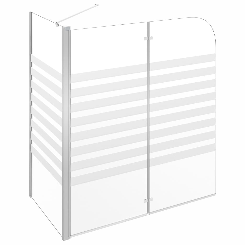 Enclos de bain 120x68x130 cm verre trempé rayures