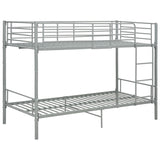 Lit superposé sans matelas gris métal 90x200 cm