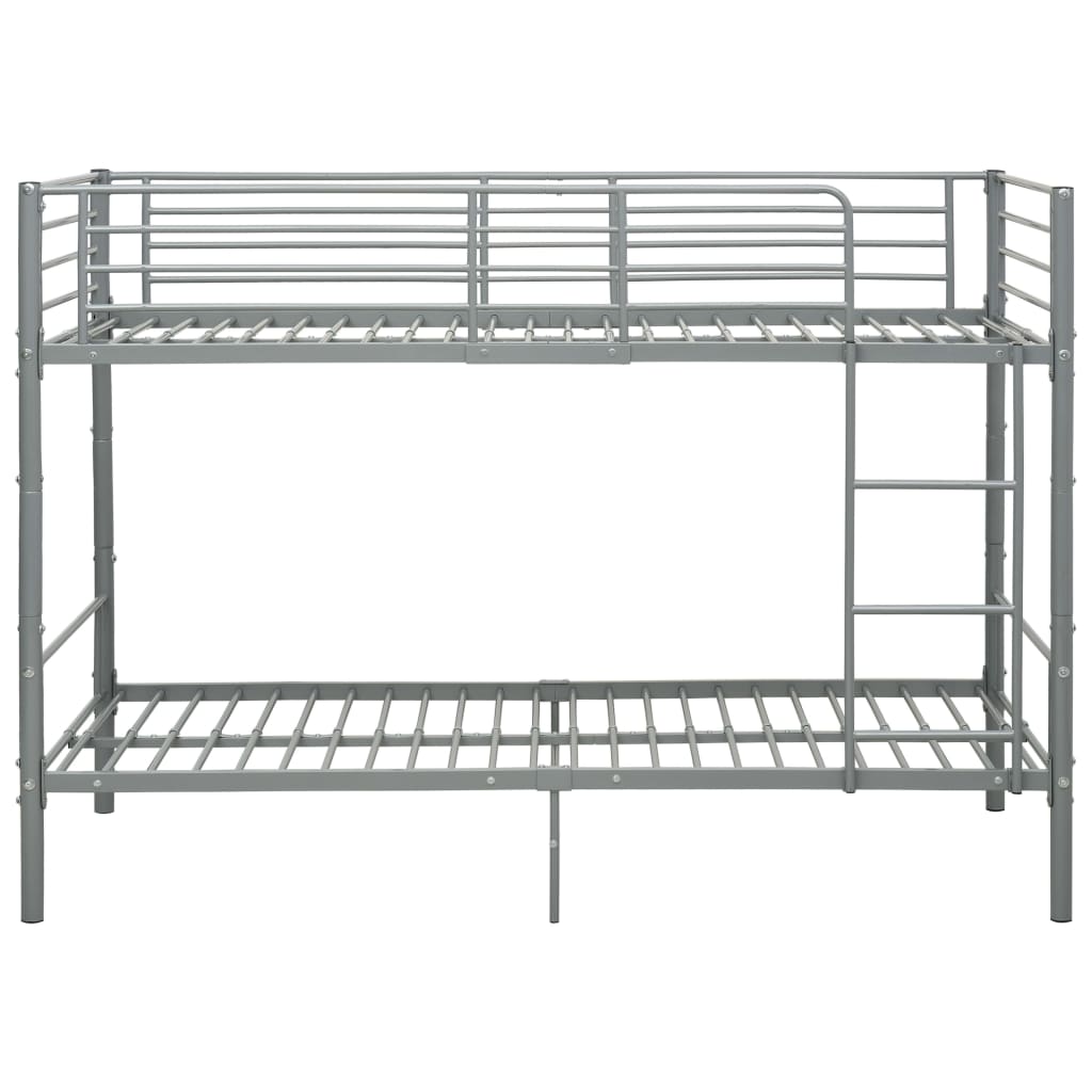 Lit superposé sans matelas gris métal 90x200 cm