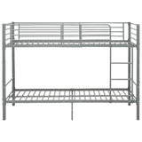 Lit superposé sans matelas gris métal 90x200 cm