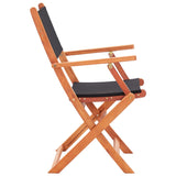 Chaises pliables de jardin lot de 2 Noir Eucalyptus textilène