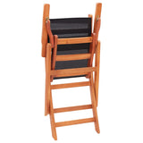 Chaises pliables de jardin lot de 2 Noir Eucalyptus textilène