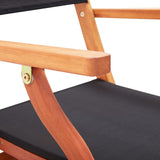 Chaises pliables de jardin lot de 2 Noir Eucalyptus textilène