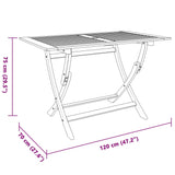 Table pliable de jardin 120x70x75 cm Bois d'eucalyptus solide