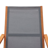 Chaise de jardin Gris Bois d'eucalyptus solide et textilène