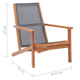 Chaise de jardin Gris Bois d'eucalyptus solide et textilène