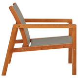 Chaise de jardin Gris Bois d'eucalyptus solide et textilène