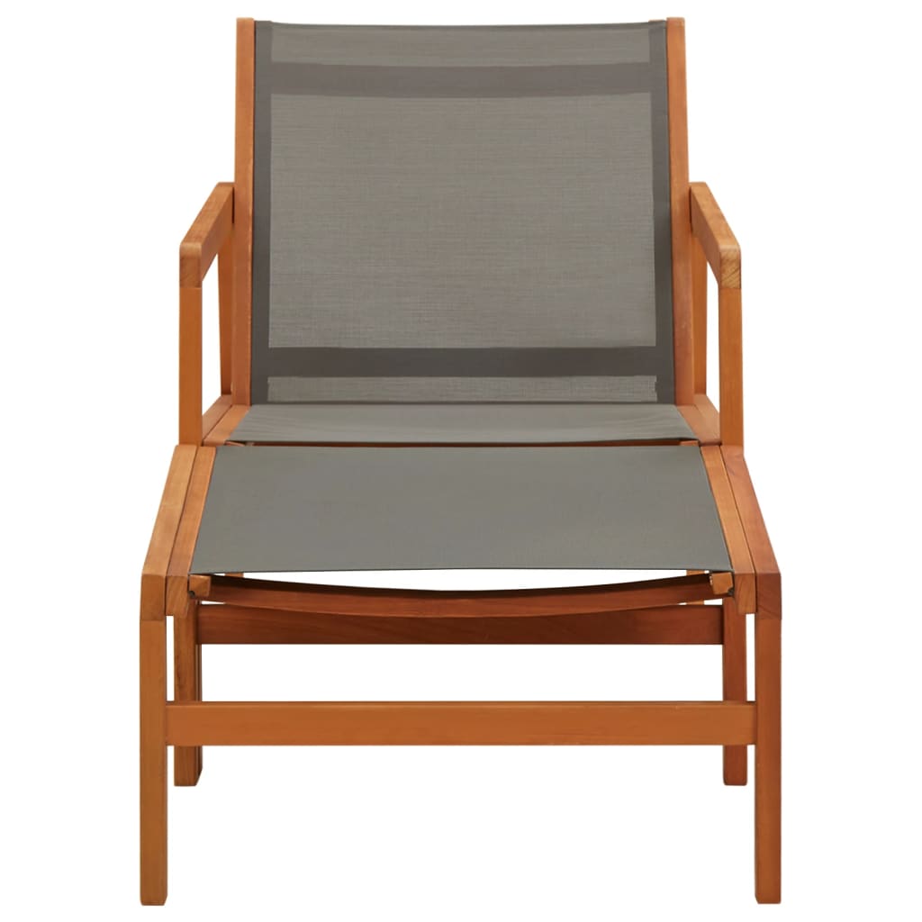 Eucalyptus Grey and Textilene Garden Chair and Footrest