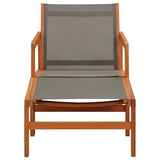 Eucalyptus Grey and Textilene Garden Chair and Footrest