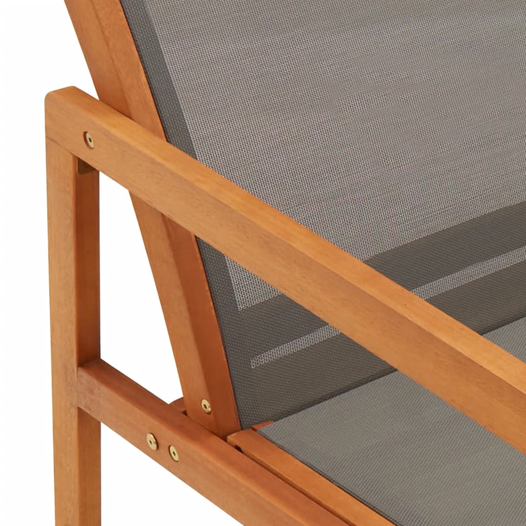 Eucalyptus Grey and Textilene Garden Chair and Footrest