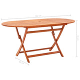 Table de jardin pliable 160x85x74 cm Bois d'eucalyptus solide