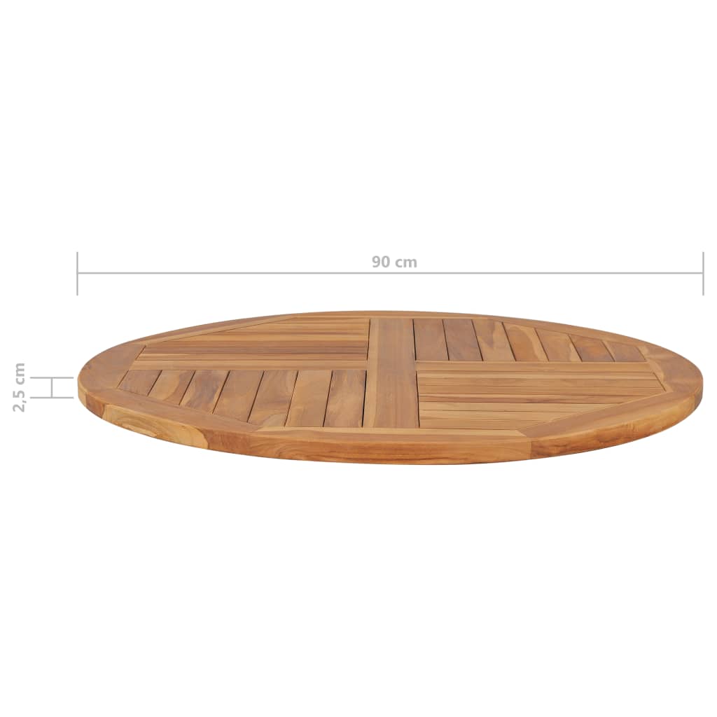 Table Top Solid Teak Wood Round 2.5cm 90cm