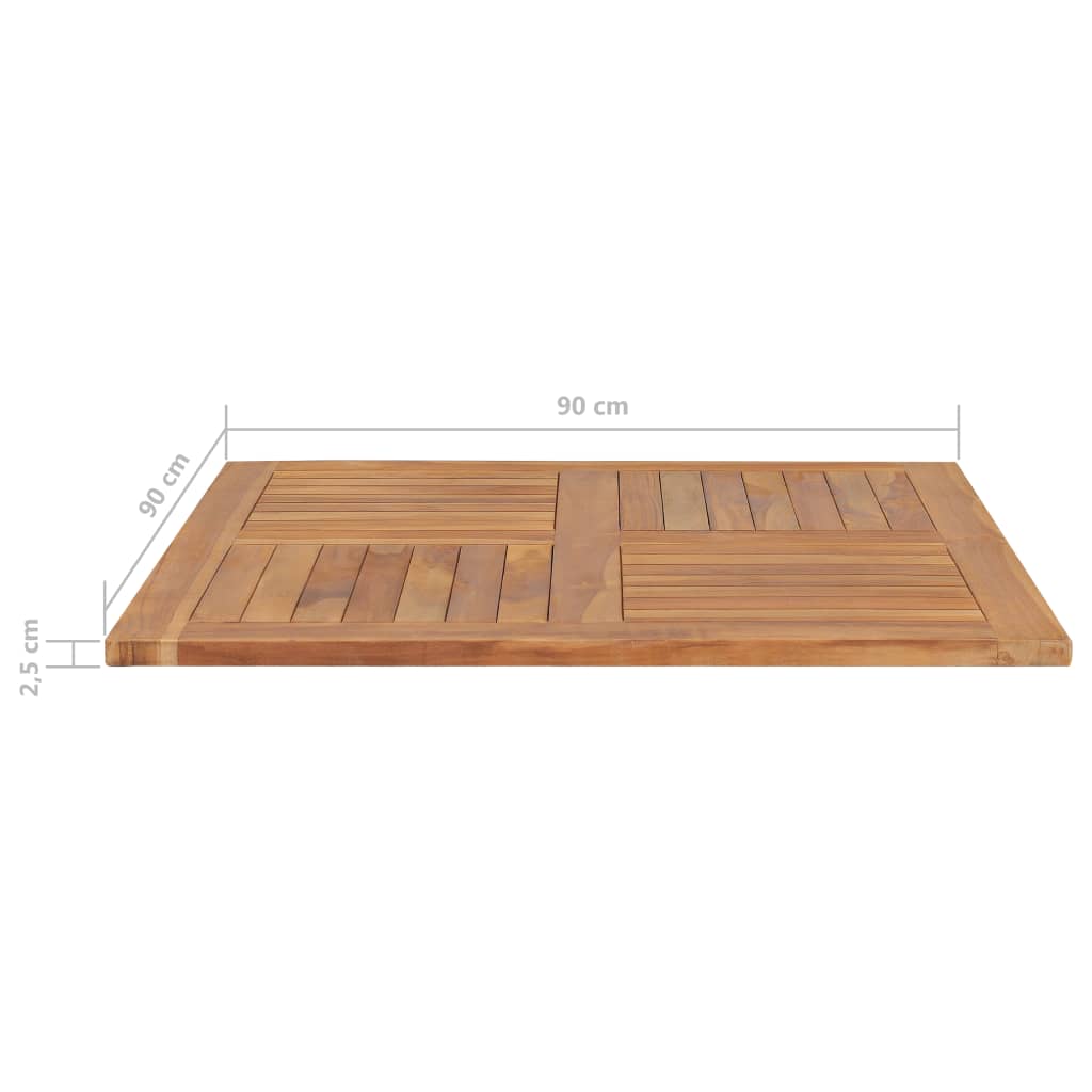 Table top Solid teak wood Square 90x90x2.5 cm