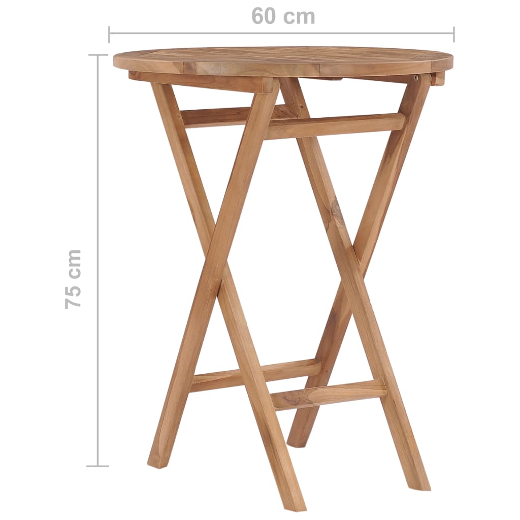 Table pliable de jardin 60 cm Bois de teck solide